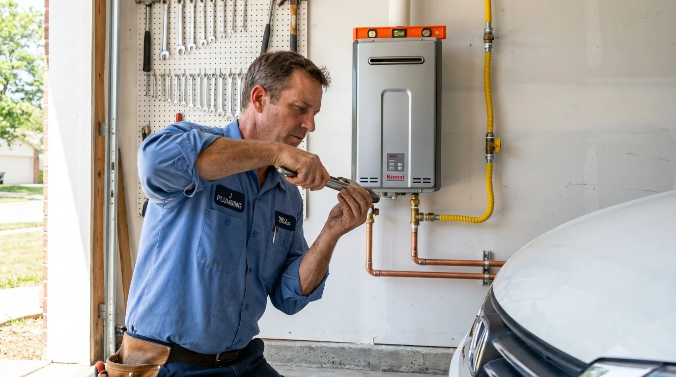 Tankless water heater installation by a Johns Plumbing LLC plumber in Niles